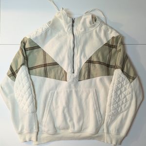 Urban Outfitters Oversized Cream and Green Hoodie